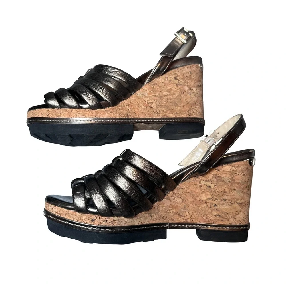 Jimmy Choo Nimosa Metallic Knot Wedge Platform Sandals Size EU 35.5 / US 5.5 - Picture 4 of 9